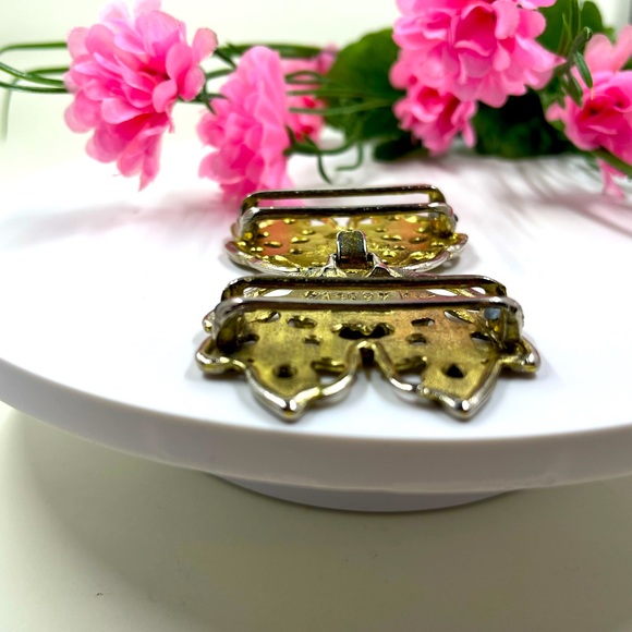 Made in Italy Signed & Serialized Vintage Floral Design Art Nouveau Belt Buckle - Picture 5 of 7